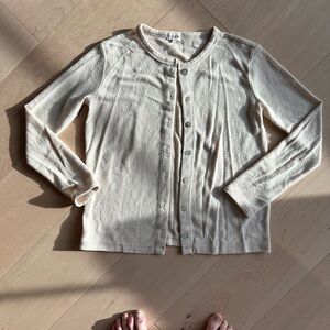DONNI. Cream Button-Up Cardigan